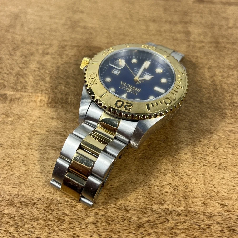 Invicta Pro Diver Two-Tone Stainless Gold Tone‎ Blue Dial Men's Watch